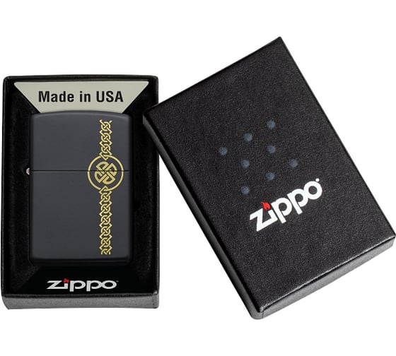 Зажигалка Zippo Celtic Design с покрытием Black Matte 38x13x57 мм 49518