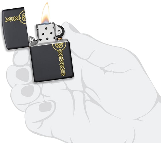 Зажигалка Zippo Celtic Design с покрытием Black Matte 38x13x57 мм 49518