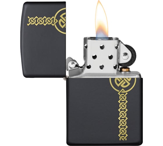 Зажигалка Zippo Celtic Design с покрытием Black Matte 38x13x57 мм 49518