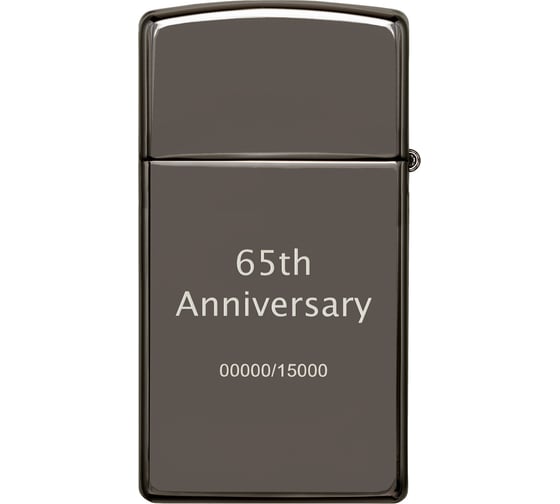 Зажигалка Zippo 65th Anniversary Slim с покрытием Black Ice 49709
