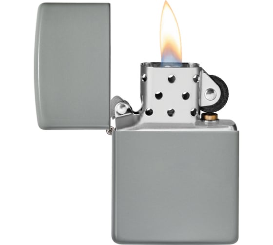 Зажигалка Zippo Classic с покрытием Flat Grey, латунь/сталь, серая, матовая, 38x13x57 мм 49452