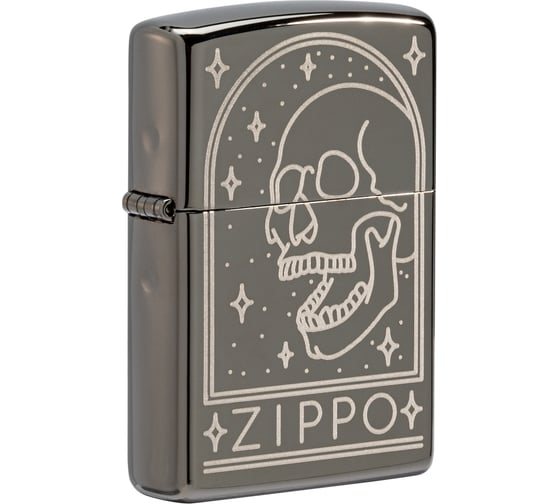 Зажигалка Zippo Лучшая цена 2022 с покрытием Black Ice, латунь/сталь, чёрная, 38x13x57 мм 49719 1