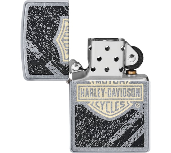 Зажигалка Zippo Harley-Davidson с покрытием Street Chrome, 38x13x57 мм 49656