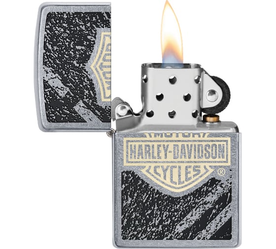 Зажигалка Zippo Harley-Davidson с покрытием Street Chrome, 38x13x57 мм 49656
