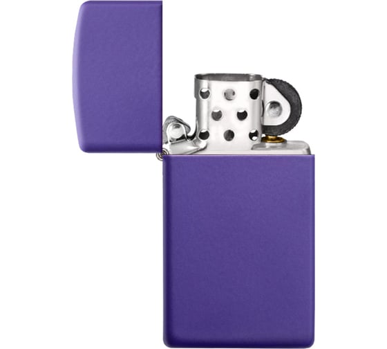 Зажигалка Zippo Slim с покрытием Purple Matte, латунь/сталь, фиолетовая, матовая, 29x10x60 мм 1637