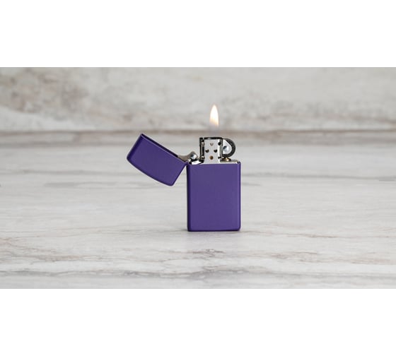 Зажигалка Zippo Slim с покрытием Purple Matte, латунь/сталь, фиолетовая, матовая, 29x10x60 мм 1637