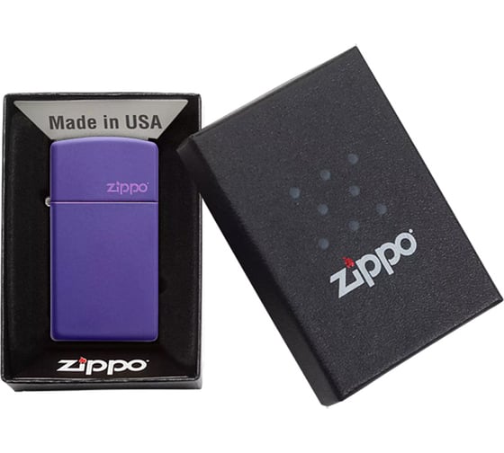 Зажигалка Zippo Slim с покрытием Purple Matte, 29x10x60 мм 1637ZL