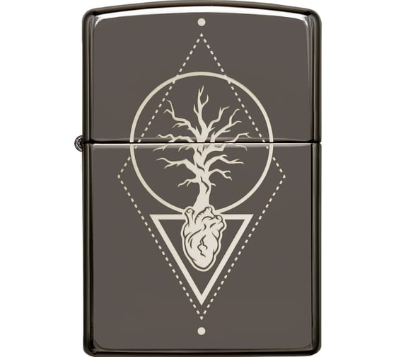 Зажигалка Zippo Heart of Tree с покрытием Black Ice 38x13x57 мм 49687