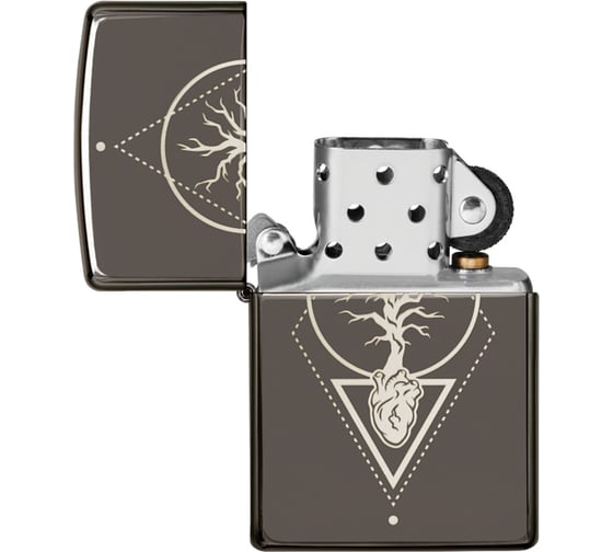 Зажигалка Zippo Heart of Tree с покрытием Black Ice 38x13x57 мм 49687