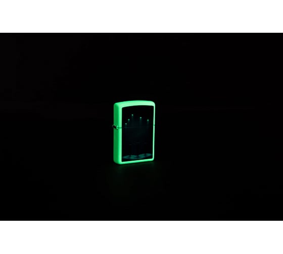 Зажигалка Zippo Aliens Design с покрытием Glow In The Dark Green, 38x13x57 мм 49487