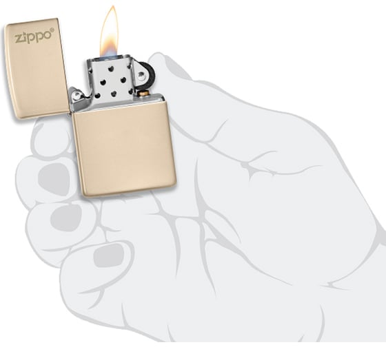 Зажигалка Zippo Classic с покрытием Flat Sand, латунь/сталь, бежевая, матовая, 38x13x57 мм 49453ZL