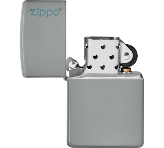 Зажигалка Zippo Classic с покрытием Flat Grey, латунь/сталь, серая, матовая, 38x13x57 мм 49452ZL
