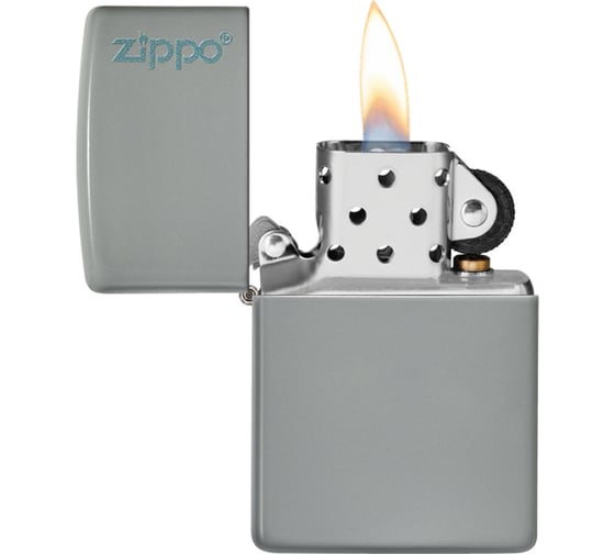 Зажигалка Zippo Classic с покрытием Flat Grey, латунь/сталь, серая, матовая, 38x13x57 мм 49452ZL