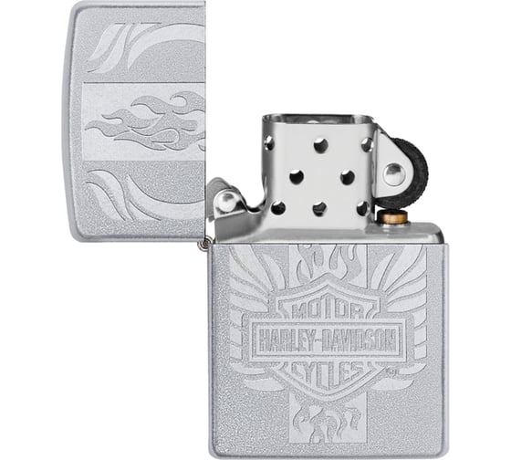 Зажигалка Zippo Harley-Davidson c покрытием Satin Chrome 38x13x57 мм 49660