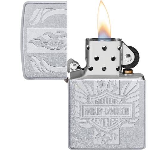 Зажигалка Zippo Harley-Davidson c покрытием Satin Chrome 38x13x57 мм 49660