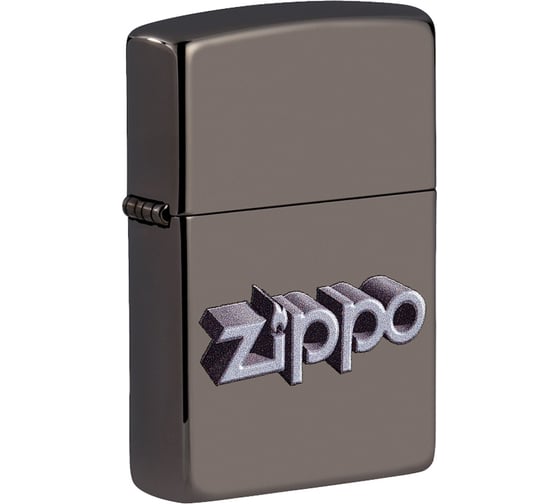 Зажигалка Zippo Design с покрытием Black Ice, латунь/сталь, чёрная, глянцевая, 38x13x57 мм 49417