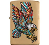 Зажигалка Zippo Tattoo Eagle с покрытием Brushed Brass 49667