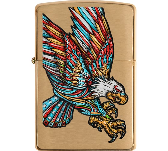 Зажигалка Zippo Tattoo Eagle с покрытием Brushed Brass 49667 1