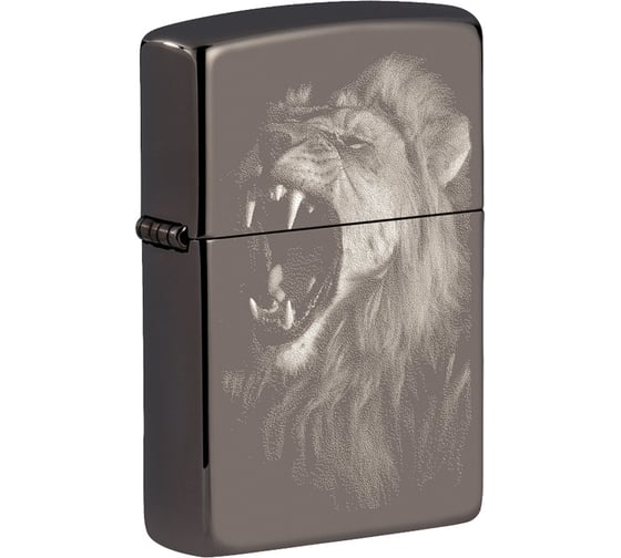 Зажигалка Zippo Lion Design с покрытием Black Ice 49433