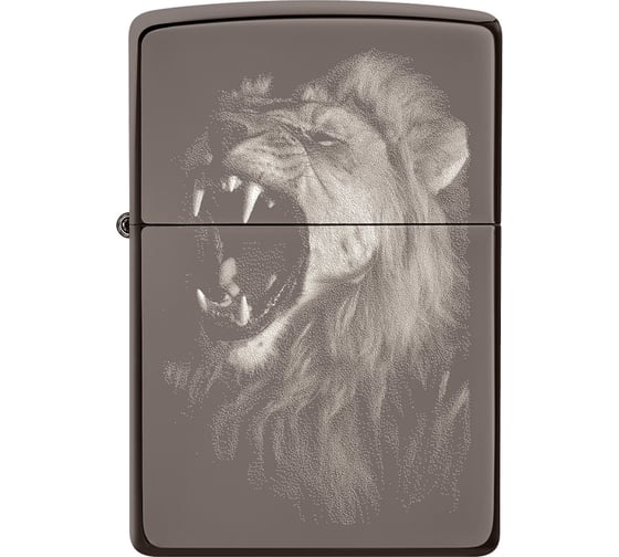 Зажигалка Zippo Lion Design с покрытием Black Ice 49433