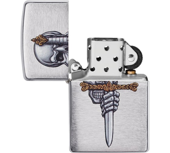 Зажигалка Zippo Woodchuck Cherry с покрытием Brushed Chrome, 38x13x57 мм 49488