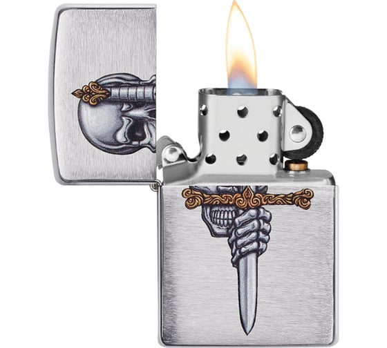 Зажигалка Zippo Woodchuck Cherry с покрытием Brushed Chrome, 38x13x57 мм 49488