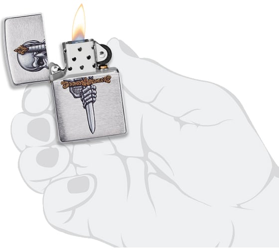 Зажигалка Zippo Woodchuck Cherry с покрытием Brushed Chrome, 38x13x57 мм 49488