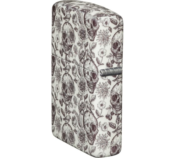 Зажигалка Zippo Skeleton с покрытием Glow in the Dark Green, латунь/сталь, серая, 38x13x57 мм 49458