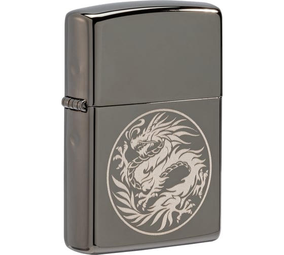 Зажигалка Zippo Лучшая цена 2022 с покрытием Black Ice, латунь/сталь, чёрная, 38x13x57 мм 49718