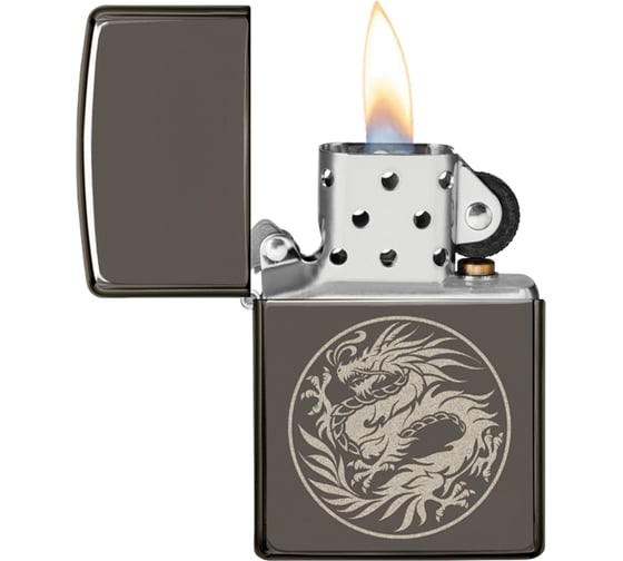 Зажигалка Zippo Лучшая цена 2022 с покрытием Black Ice, латунь/сталь, чёрная, 38x13x57 мм 49718