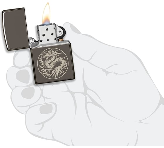 Зажигалка Zippo Лучшая цена 2022 с покрытием Black Ice, латунь/сталь, чёрная, 38x13x57 мм 49718