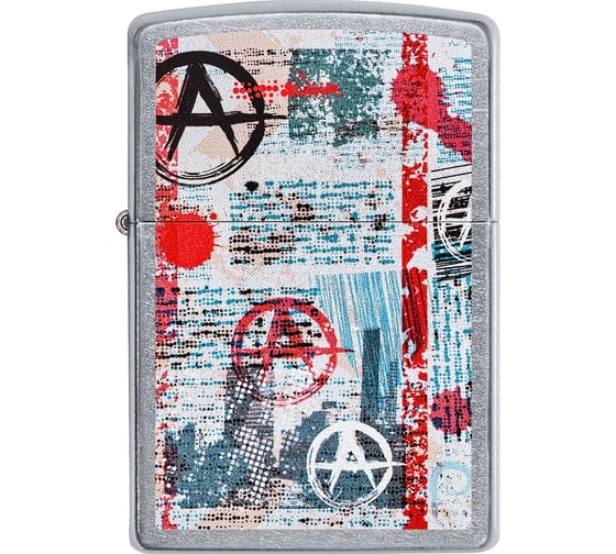 Зажигалка Zippo Anarchy Design с покрытием Street Chrome, 38x13x57 мм 49662 1