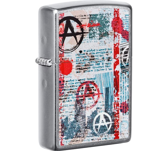 Зажигалка Zippo Anarchy Design с покрытием Street Chrome, 38x13x57 мм 49662
