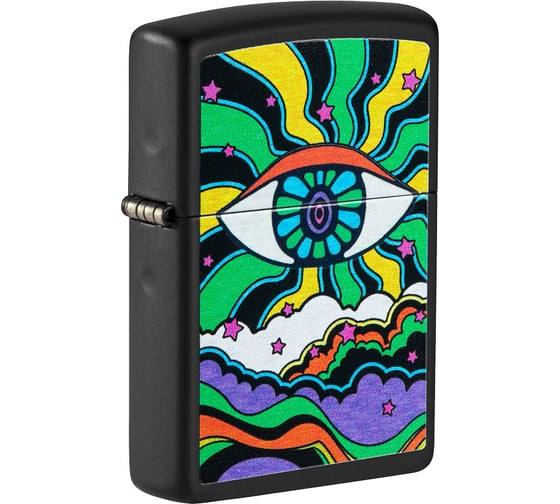 Зажигалка Zippo Black Light Eye с покрытием Black Matte, 38x13x57 мм 49699