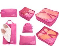 Набор органайзеров ROUTEMARK Packing cubes 7в1 7 предметов Pink pac-cub-pink