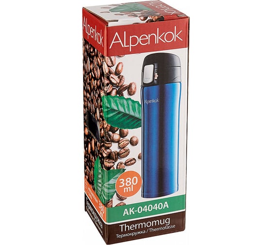 Вакуумная термокружка Alpenkok AK-04040A синий, 380 мл 0R-00006873