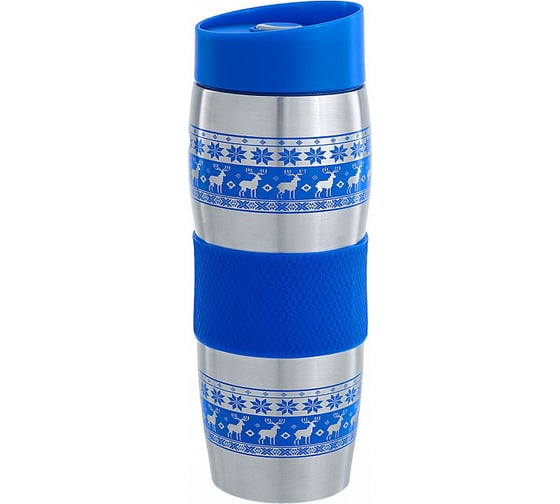 Вакуумная термокружка Alpenkok AK-04023A Олени, синий, 400мл 0R-00002214