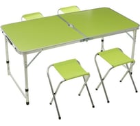Набор туристической мебели Maclay стол 120x60x55/60/70 см, стул 29x35x30 см, салатовый 6780359