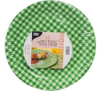 Бумажная тарелка PAPSTAR D260 мм, с дизайном, клетка зеленая 1/20/360 PS-11803