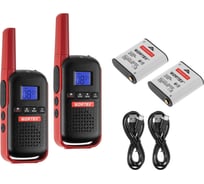 Портативная радиостанция  WT 0805 в кор. (комплект 2 шт.) SET, PMR (446 МГц), 0,5 Вт, 2x1,5 Ач WORTEX 1323986