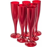 Фужер для шампанского PS PAPSTAR 100мл, красный, 6 шт PS-82826