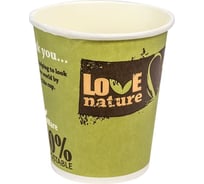 Бумажный стакан для горячих напитков PAPSTAR LOVE NATURE, 200мл, D80 мм, 50 шт PS-84602