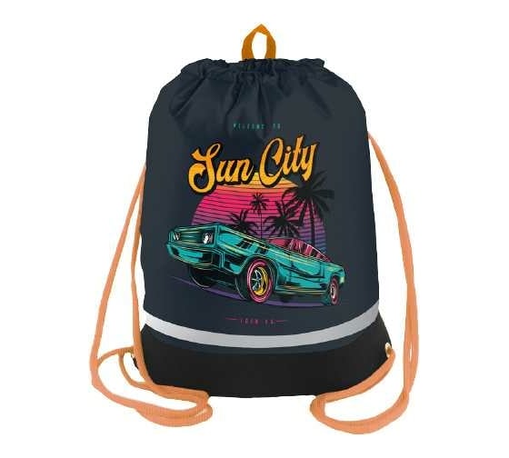 Мешок для обуви BERLINGO Sun City, 1 отделение, светоотражающая лента, карман на молнии MS09451