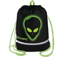 Мешок для обуви BERLINGO Alien, 1 отделение, светоотражающая лента, карман на молнии MS09447