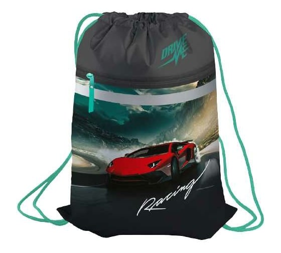 Мешок для обуви BERLINGO Racer, 1 отделение, светоотражающая лента, карман на молнии MS09350 1