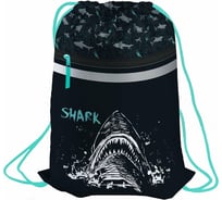 Мешок для обуви BERLINGO Shark, 1 отделение, светоотражающая лента, карман на молнии MS09351