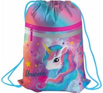 Мешок для обуви BERLINGO Bright Unicorn, 1 отделение, светоотражающая лента, карман на молнии MS09343