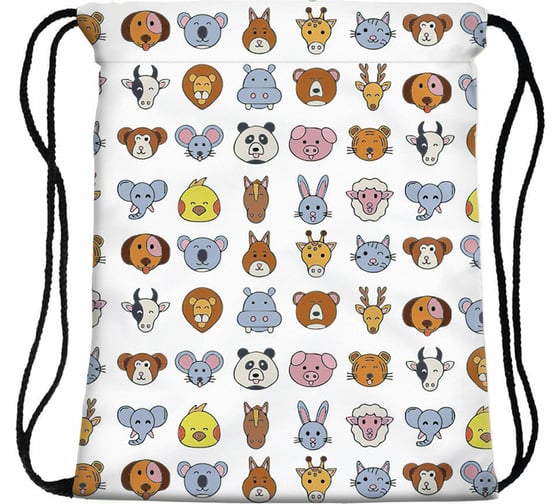 Сумка-мешок для детской обуви HOMSU Funny Animals, 40х32 см HOM-1351 1