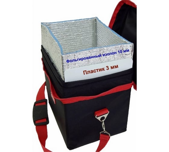 Термосумка A&P Thermo-box Термо-бокс, Размер XL, черный с красной окантовкой TRB908