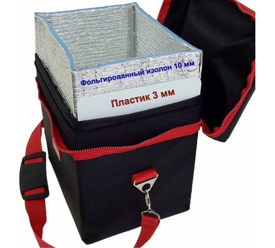 Термосумка A&P Thermo-box Термо-бокс, размер L, черный с красной окантовкой TRB907